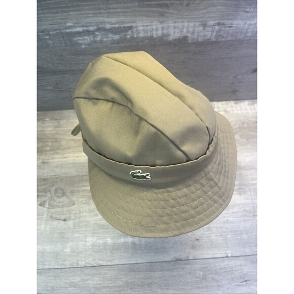 IZOD LACOSTE Womens Beige Sun Hat Beach Bucket Tie Sun Cap Vintage - Picture 8 of 12
